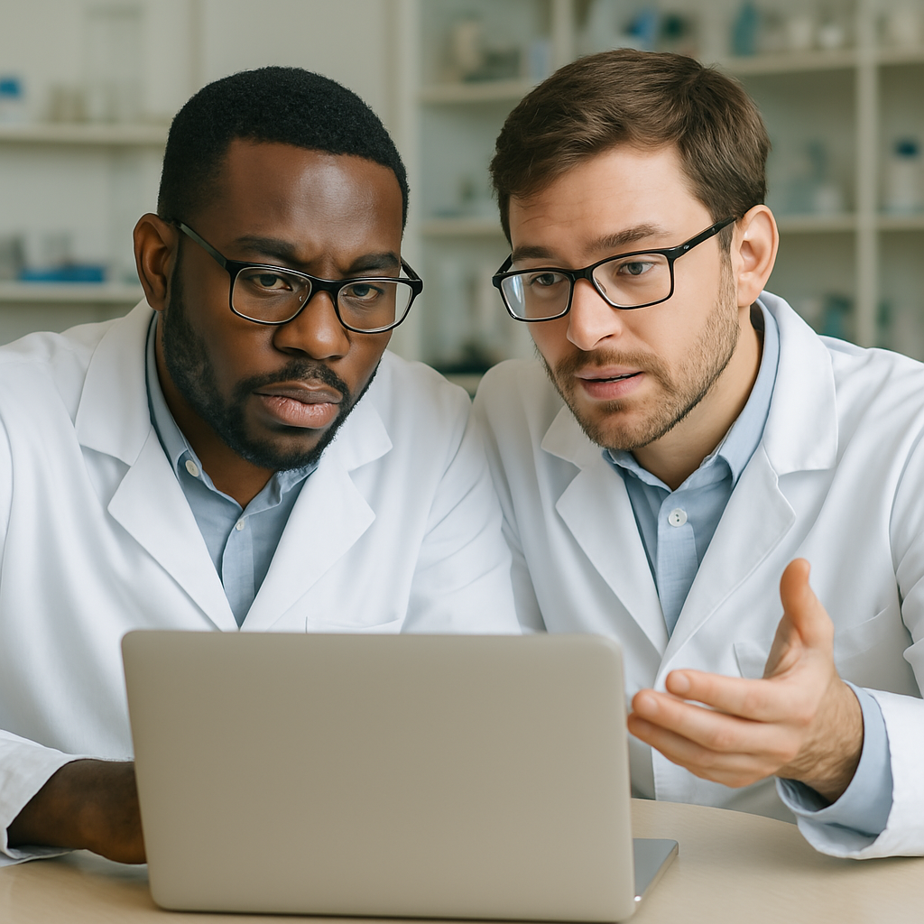 Researchers using EzitechAI for collaborative analysis